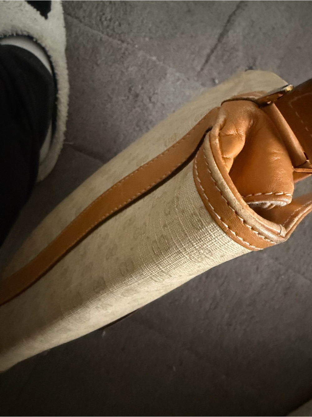 Gucci Beige Monogram Messenger Bag with Tan Leather Accents - Picture 14 of 16